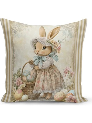 Bertille Home Ilkbahar Serisi Çift Tarafı Dijital Baskılı Kırlent Kılıfı (Spring Easter Paskalya)