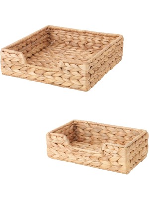 Feyza Design Şık Ekmek ve Peçete Sepeti Seti 23X23 cm ve 22X13 cm