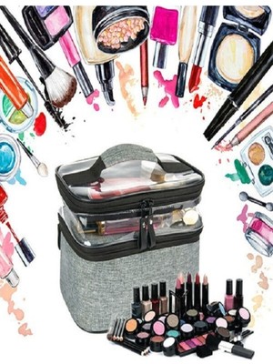 Özgürce Şeffaf Seyahat Makyaj Çantası ve Profesyonel Set, Yeni Nesil Tasarım