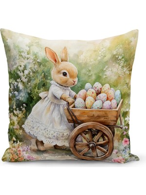 Bertille Home Ilkbahar Serisi Çift Tarafı Dijital Baskılı Kırlent Kılıfı (Spring Easter Paskalya)