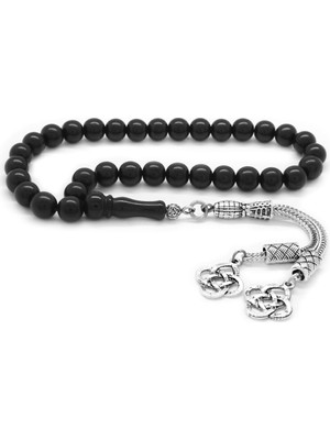 (Tesbihane) Kararmaz Metal Çift Kazaz Püsküllü Küre Kesim Rus Oltu Tesbih