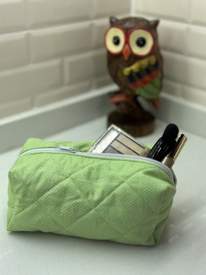 Özgürce Renkli Çiçekli Pötikareli Büyük Boy Makyaj ve Organizer Çantası