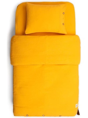 Funnababy Muslin 2'li Nevresim Seti, Marigold, Hardal, 100 x 150 cm