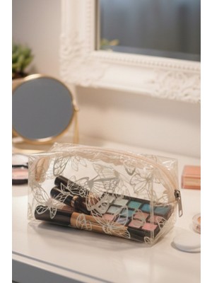 Özgürce Su Geçirmez Desenli Pvc Seyahat ve Makyaj Organizer Çantası