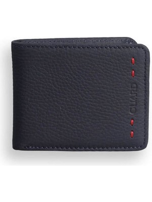 Guard Lacivert Hakiki Deri Özel Dikiş Desenli Spor Erkek Cüzdan // GRD260225WT1755
