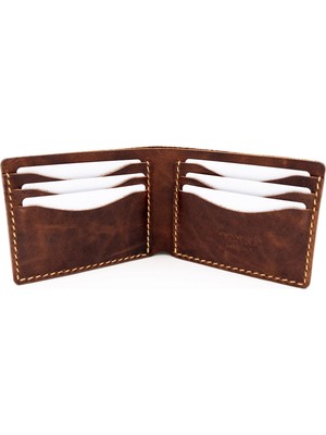 Erkek Cüzdan Hakiki Deri El Dikişi 6-12 Kart Kapasiteli Nakit Bölmesi Şık ve Dayanıklı