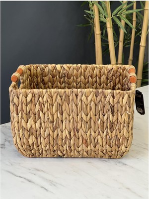 Feyza Design Çok Amaçlı Hasır Sepet, 36X28X23 Cm, Şık ve Kullanışlı Tasarım