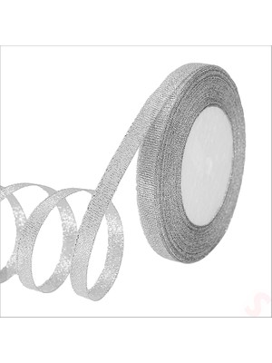 Süsle Bebek ve Parti Parlak Simli Organze Kurdele, 1 cm x 23 mt - Gümüş