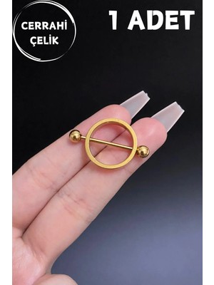 Blisse Piercing Kadın Cerrahi Çelik Daire Meme Ucu Nipple Piercing