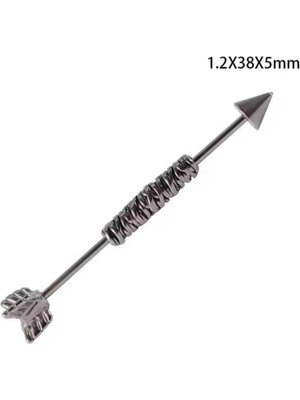 Blisse Piercing Unisex Gümüş Renk Örgü Figürlü Cerrahi Çelik Industrial Köprü Piercing