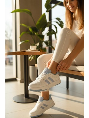 Enoch Kadın Renkli Şerit Detaylı Şık Sneaker Yürüyüş Ayakkabısı