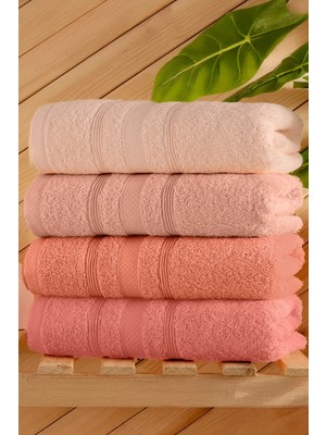 DNZGÜLCAN Lera 4'lü 70X140 Havlu Seti - Banyo Havlu Seti | %100 Pamuk - Hızlı Kuruyan - Yumuşak