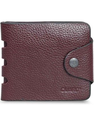 Guard Bordo Hakiki Deri Yatay Model Patlı Spor Erkek Cüzdan // GRD260225WT1079