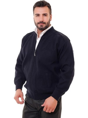 bilqasmi Erkek Siyah Fermuarlı Çelik Örme Hırka Şık & Günlük Kullanıma Uygun Mevsimlik Ceket