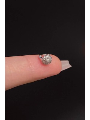 Blisse Piercing Kadın Zirkon Taşlı Tragus Helix Kıkırdak Halka Çelik Piercing