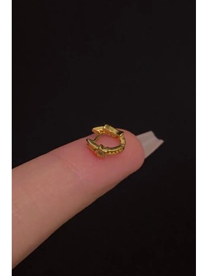 Blisse Piercing Kadın Ay ve Yıldız Figürlü Tragus Helix Kıkırdak Halka Çelik Piercing