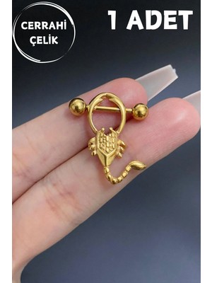 Blisse Piercing Kadın Cerrahi Çelik Akrep Figürlü Meme Ucu Nipple Piercing