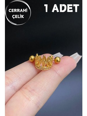 Blisse Piercing Kadın Cerrahi Çelik Zirkon Taşlı Taç Figür Meme Ucu Nipple Piercing