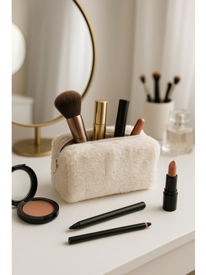 Özgürce Yumuşak Peluş Kozmetik Çantası, Şık ve Pratik Organizer