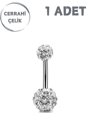 Blisse Piercing Kadın Cerrahi Çelik Şambala Taşlı Belly Göbek Piercing