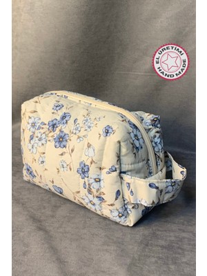 Özgürce El Yapımı Çiçekli Trend Makyaj ve Bakım Çantası