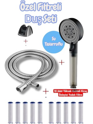 Truva Ince Su Çıkışlı Su Tasarruflu Kireç Önleyici Özellikli Duş Seti