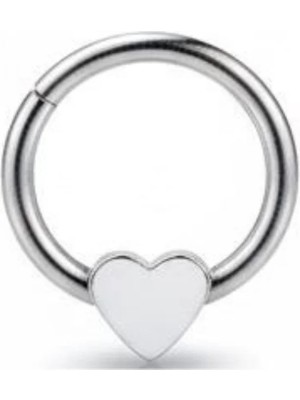 Blisse Piercing Kadın Kalp Figürlü Gümüş Renk Kilitli Tragus Helix Piercing
