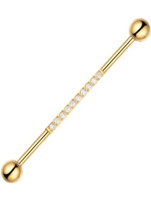 Blisse Piercing Unisex Zirkon Taşlı Cerrahi Çelik Industrial Köprü Piercing