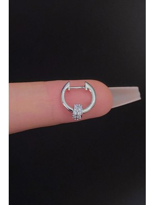 Blisse Piercing Kadın Zirkon Taşlı Tragus Helix Kıkırdak Çelik Halka Piercing