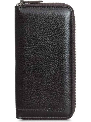 Guard Kahverengi Hakiki Deri Fermuarlı Portföy Cüzdan // GRD260225WT604