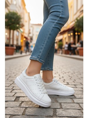 Enoch Kadın Siyah Platform Tabanlı Sneaker Ortopedik Günlük Rahat Spor Ayakkabı
