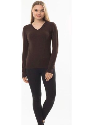 Hsc Bilişim Kahverengi V Yaka Triko Kazak