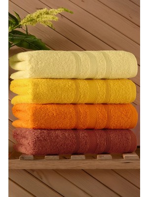 DNZGÜLCAN Lera 4'lü 70X140 Havlu Seti - Banyo Havlu Seti | %100 Pamuk - Hızlı Kuruyan - Yumuşak