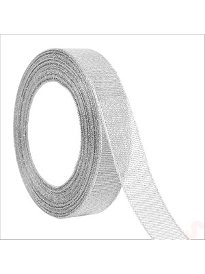 Süsle Bebek ve Parti Parlak Simli Organze Kurdele, 2,5 cm x 23 mt - Gümüş