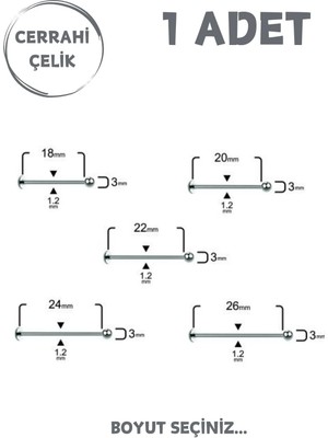 Blisse Piercing Unisex Cerrahi Çelik Yanak Piercing