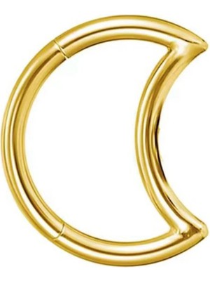 Blisse Piercing Unisex Cerrahi Çelik Yarım Ay Figürlü Kilitli Tragus Helix Kıkırdak Piercing