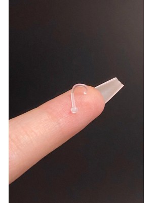 Blisse Piercing Kadın Şeffaf Antialerjik Bioplast Spiral Düz Hızma Piercing 1 Adet