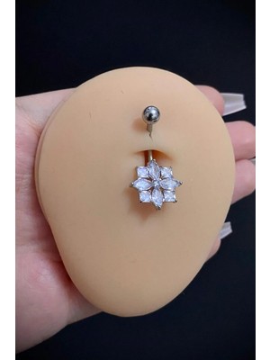 Blisse Piercing Kadın Gümüş Cerrahi Çelik Çiçek Figürlü Belly Göbek Piercing
