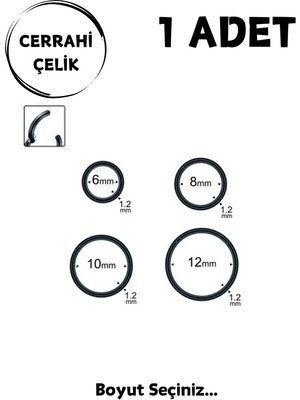 Blisse Piercing Unisex Cerrahi Çelik Kilitli Halka Burun Tragus Helix Daith Piercing