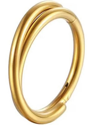Blisse Piercing Unisex 2 Sıra Görünümlü Kıvrımlı Tragus Helix Kıkırdak Cerrahi Çelik Kilitli Piercing