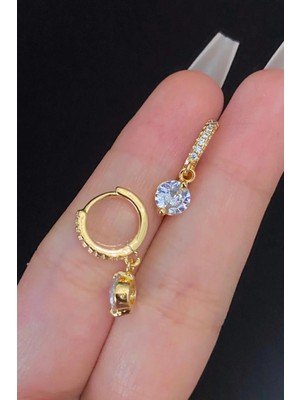 Blisse Piercing Kadın Büyük Sallantılı Zirkon Taşlı Tragus Helix Kıkırdak Çelik Halka Piercing