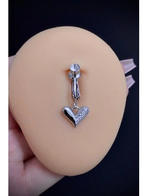 Blisse Piercing Kadın Tombul Kalp Figürlü Fake Sıkıştırma Deliksiz Belly Göbek Piercing