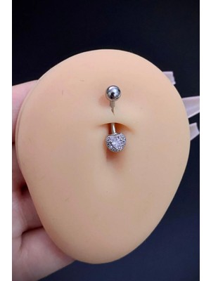 Blisse Piercing Kadın Gümüş Cerrahi Çelik Kalp Tasarım Belly Çelik Göbek Piercing