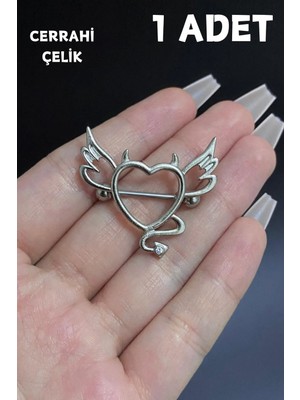 Blisse Piercing Kadın Melek Şeytan Figürlü Meme Ucu Nipple Piercing