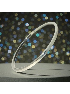 Lunel Silver 925 Ayar Gümüş Düz Ajda Bilezik – 3 mm Ince Klasik Tasarım – Günlük & Şık Kullanım