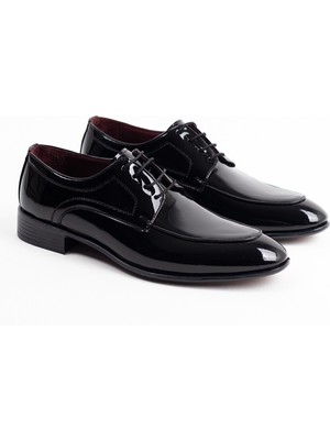 Sauron Klasik Erkek Rugan Ayakkabı Hakiki Dana astarlı Damatlık Takım Elbiseye Uygun R27