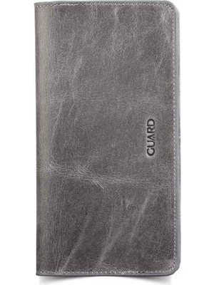 Guard Crayz Gri Hakiki Deri Telefon Girişli Unisex Portföy Cüzdan  // GRD260225WT812