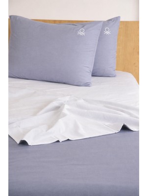 United Colors Of Benetton Benetton %100 Pamuk Beyaz Çift Kişilik 200*220 Nevresim - 240*260 Yatak Çarşafı  - 2*50*70+20 Yastık Kılıfı Nevresim Takımı