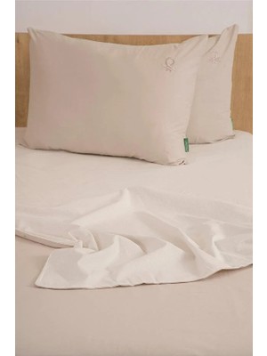 United Colors Of Benetton Benetton %100 Pamuk Bej Çift Kişilik 200*220 Nevresim - 240*260 Yatak Çarşafı  - 2*50*70+20 Yastık Kılıfı Nevresim Takımı