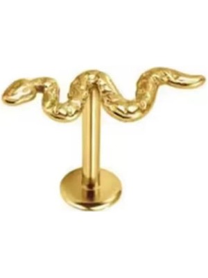 Blisse Piercing Unisex Yılan Figürlü Tragus Helix Labret Çelik Piercing